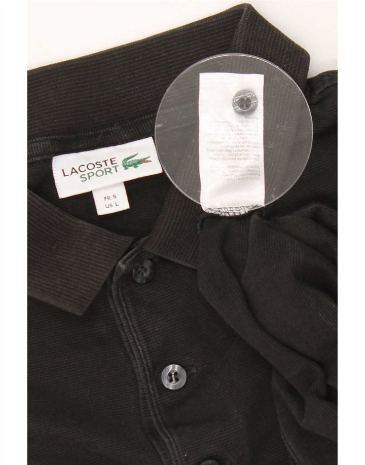 Lacoste Herre Polo Shirt Størrelse 5 Large Sort Bomuld