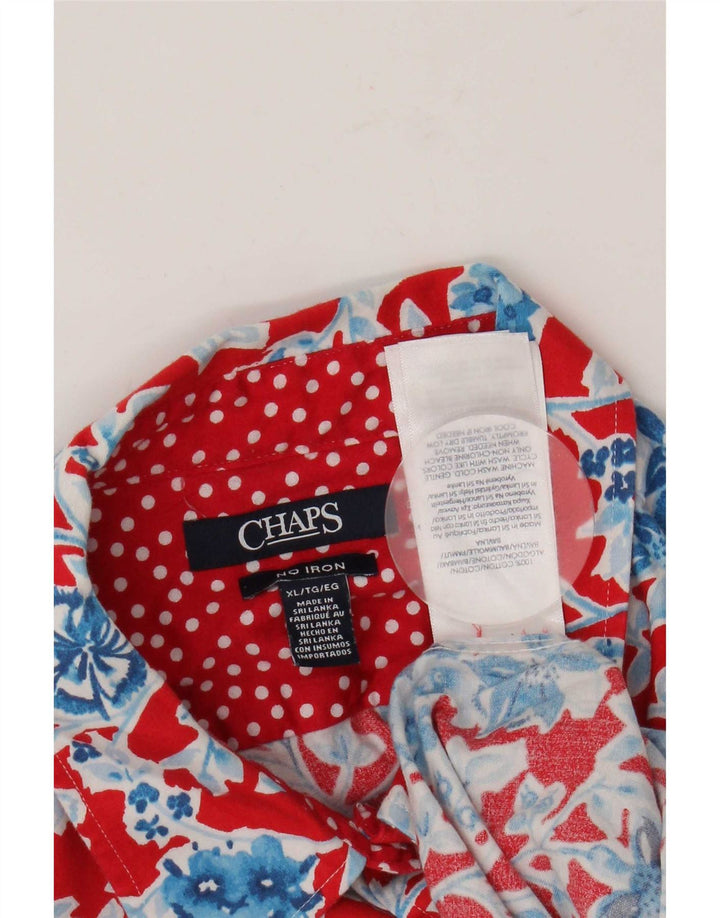 Chaps Dameskjorte UK 18 XL Rød Blomsterbomuld