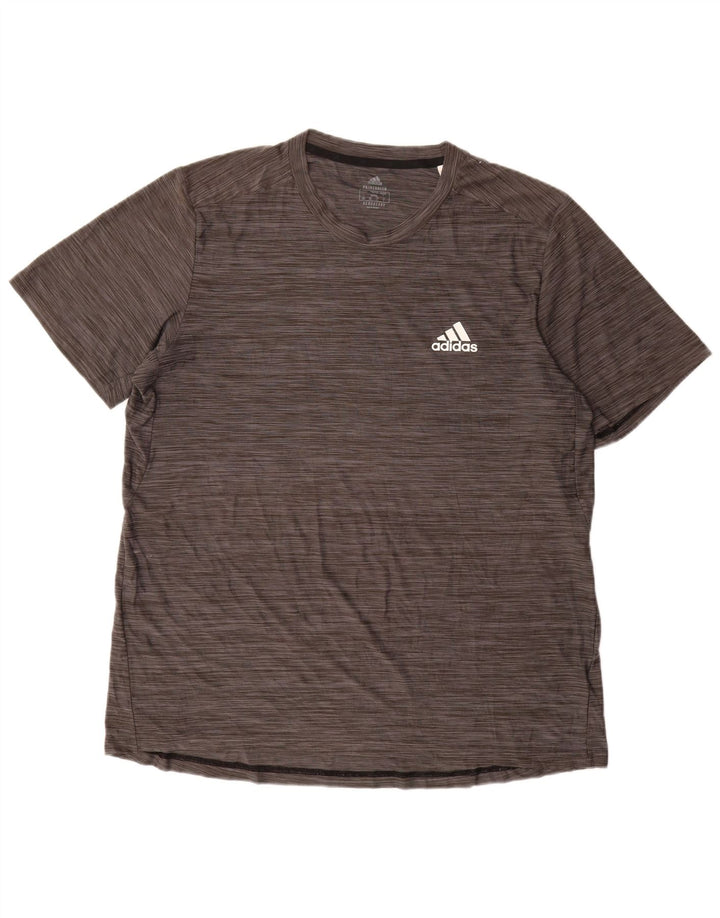 Adidas Herre Aeroready T-Shirt Top Stor Grå Flecked Polyester
