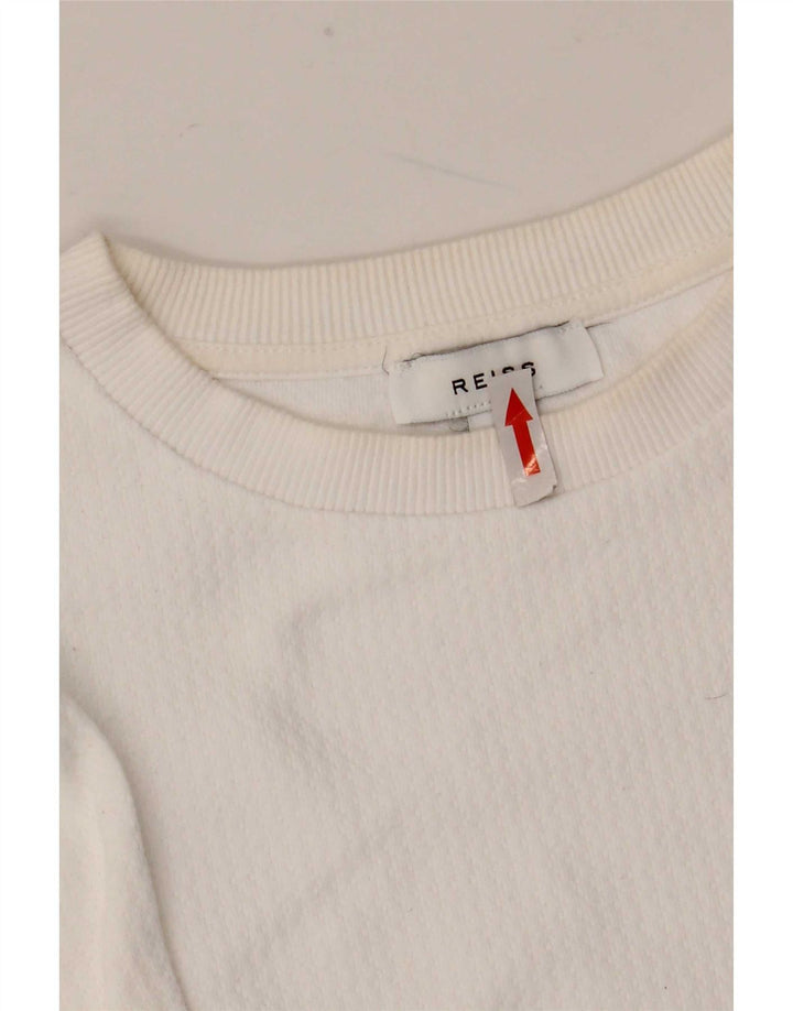Reiss Herre T-Shirt Top Medium Hvid Bomuld