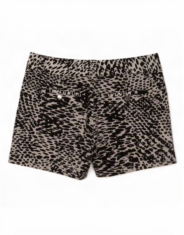 Calvin Klein Womens Chino Shorts US 2 XS W30 Black Animal Print Cotton