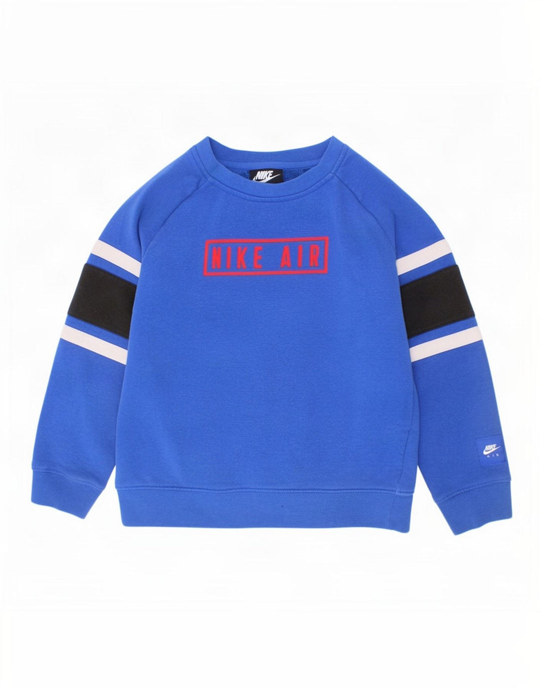 Nike Boys Graphic Sweatshirt Jumper 6-7 år Large Blue Colourblock Bomuld