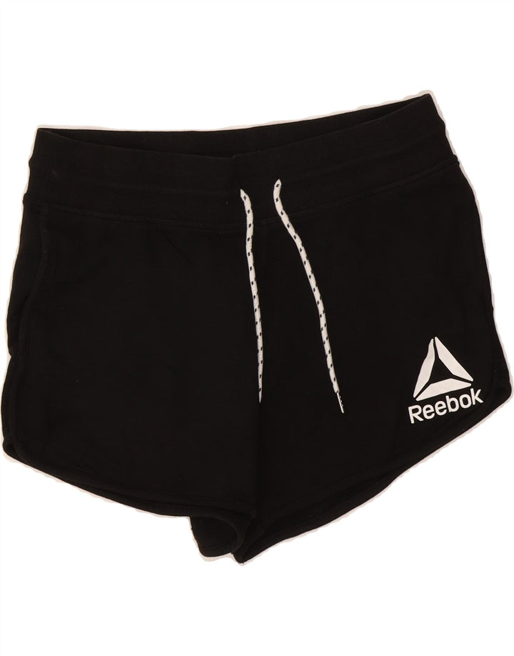 REEBOK Womens Sport Shorts UK 14 Large  Black Cotton Vintage Reebok and Second-Hand Reebok from Messina Hembry 