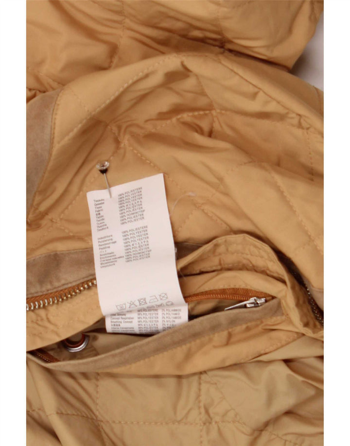 Geox Dame Oversized Quiltet Jakke UK 10 Small Beige Polyester