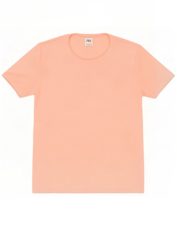 Zara Herre T-Shirt Top XL Pink Bomuld