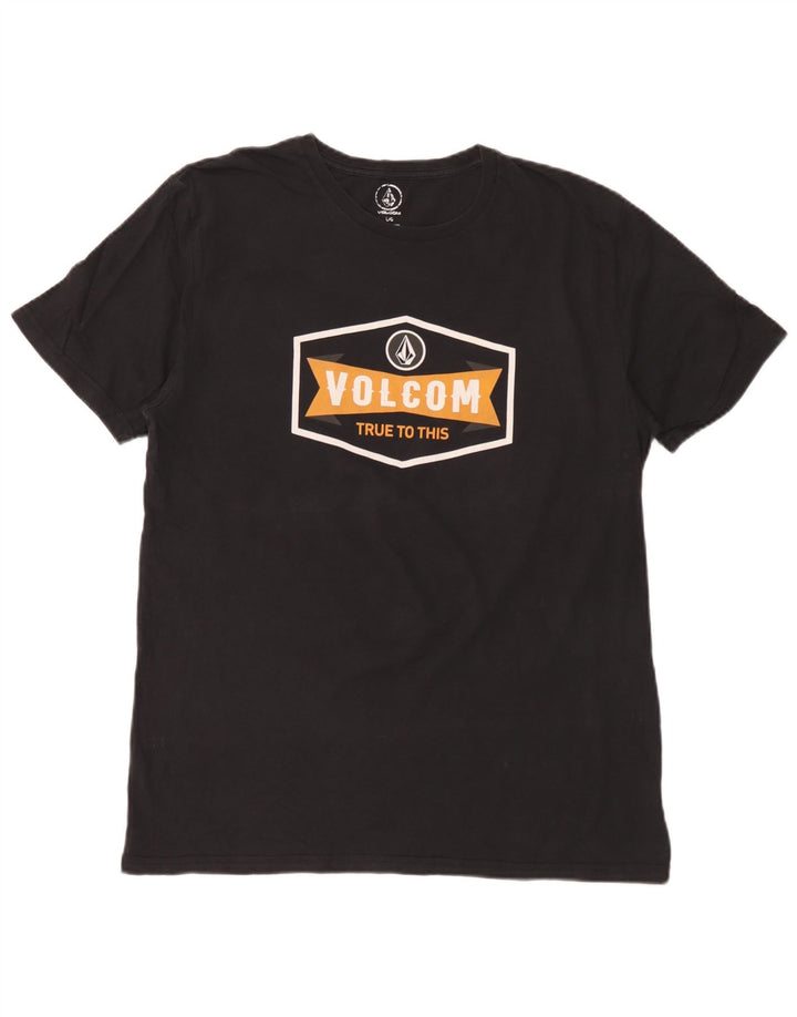 Volcom Herre Grafisk T-Shirt Top Stor Sort Bomuld
