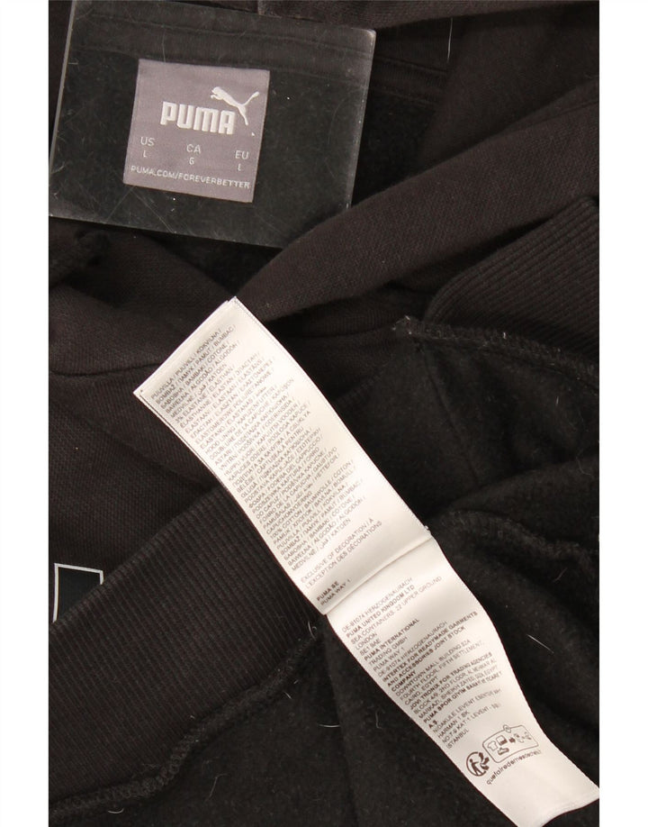 PUMA Grafisk hættetrøje til mænd, stor sort bomuld