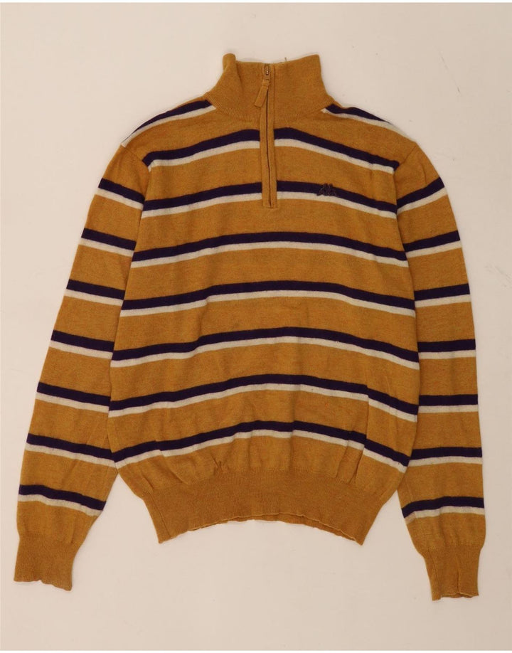 Kappa Herre Zip Neck Jumper Sweater Stor gul stribet lammeuld