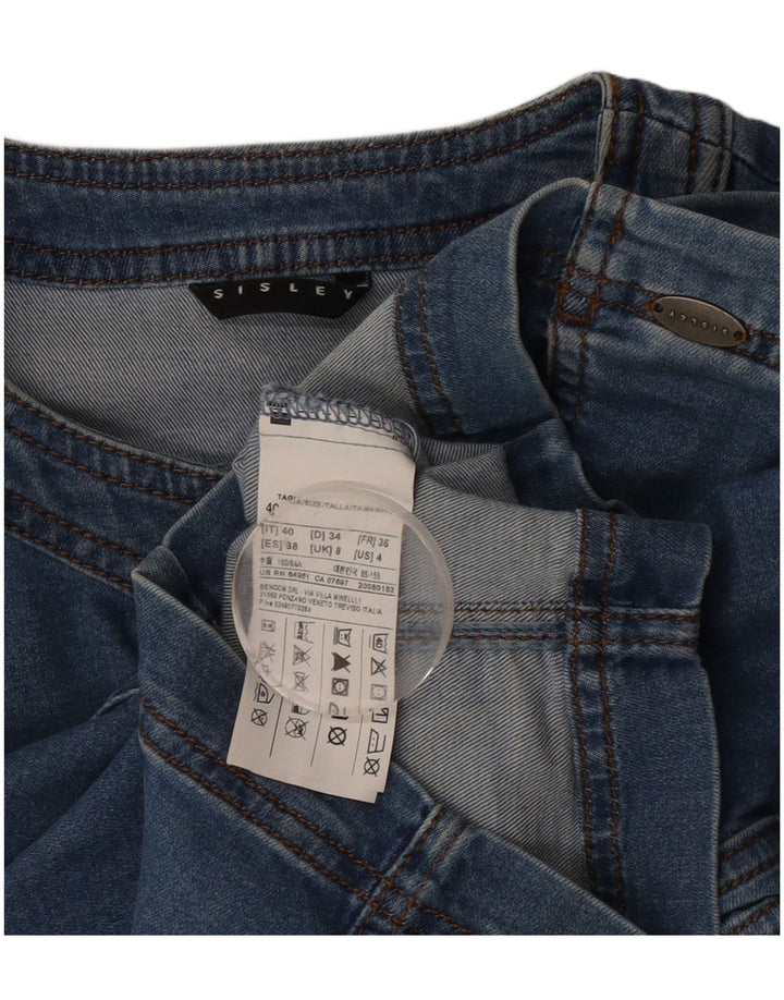 Sisley Womens Crop kortærmet denimjakke UK 8 Small Blue Cotton