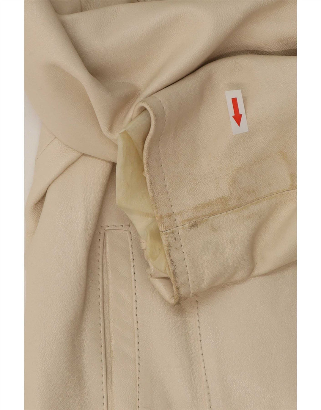 Vintage læderjakke til kvinder UK 14 Medium Beige