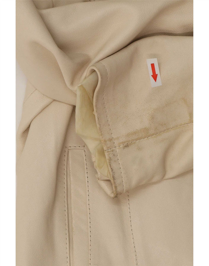 Vintage læderjakke til kvinder UK 14 Medium Beige