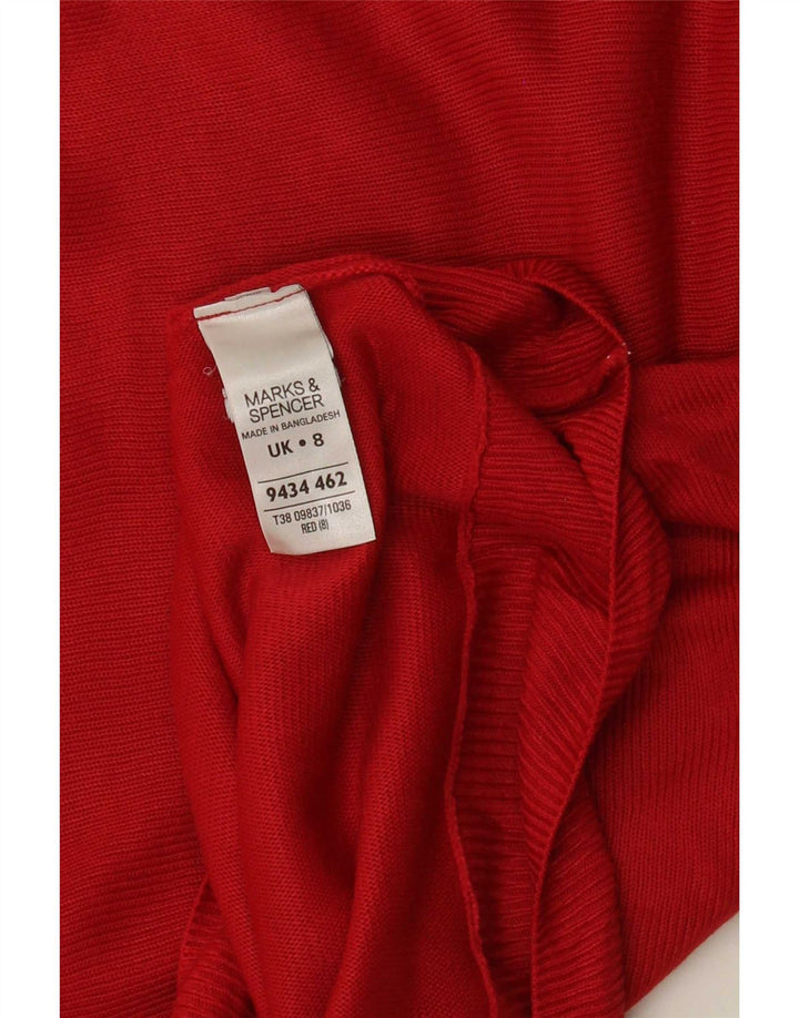 Marks & Spencer Dame Oversized Boat Neck Jumper Sweater UK 8 Small Red