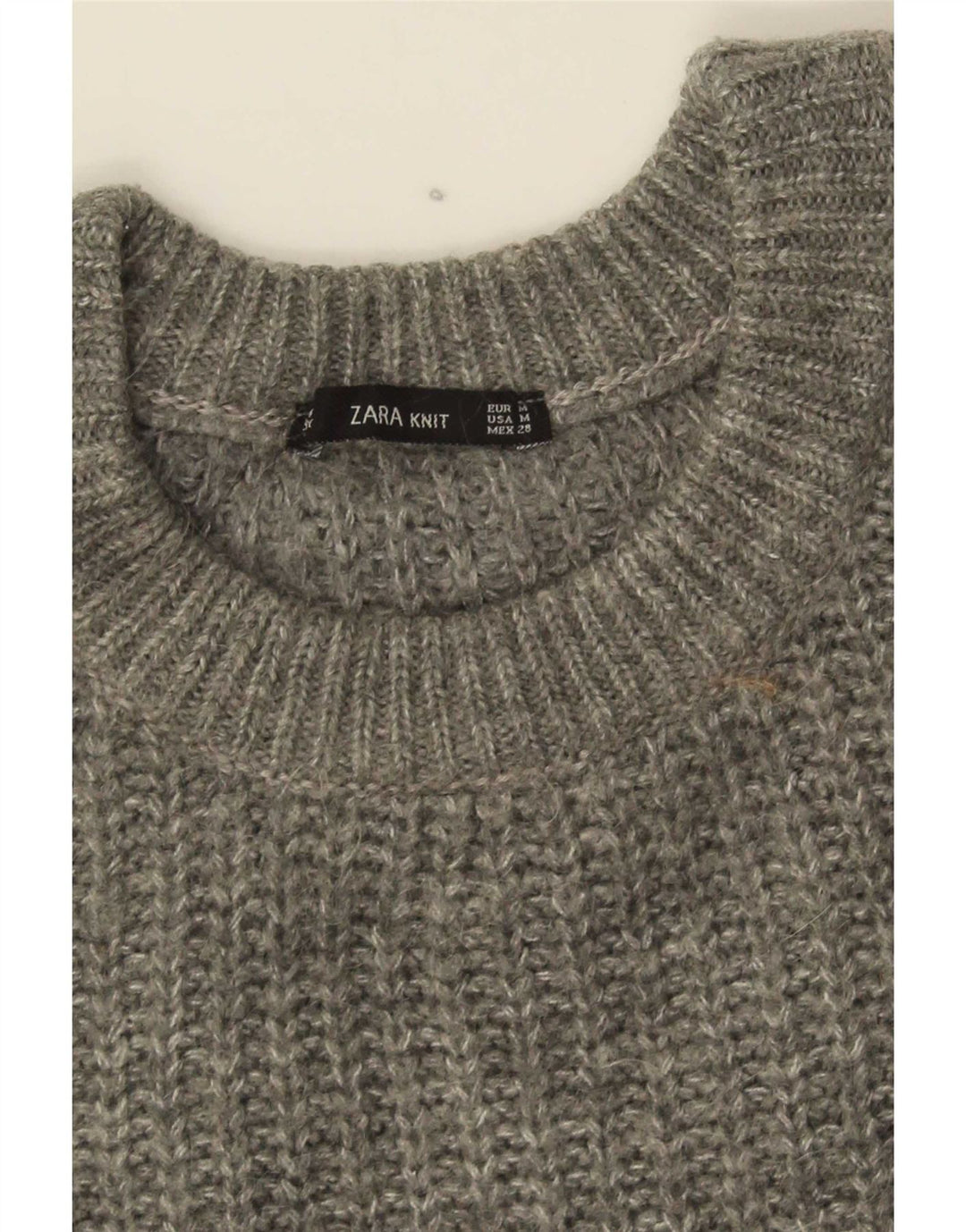 Zara Dame Oversized Crew Neck sweater UK 14 Medium Grey