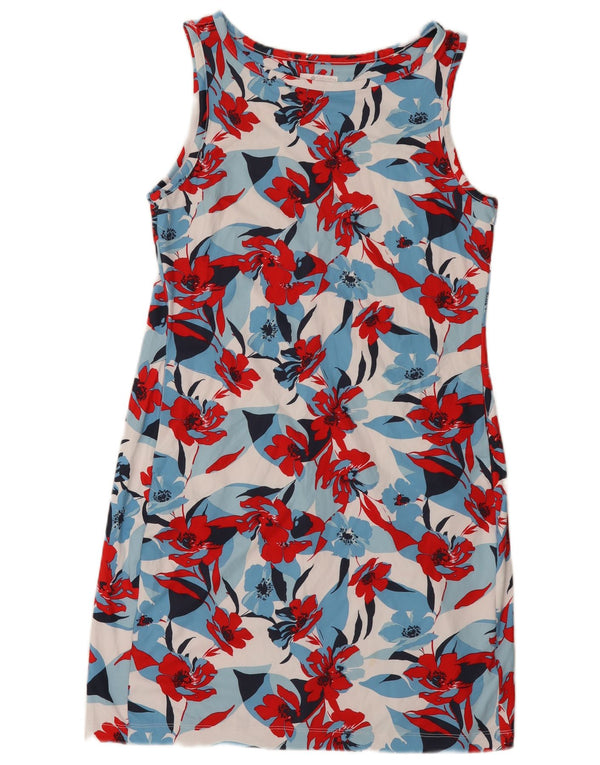 Columbia Womens Ærmeløs Skede Kjole UK 12 Medium Blue Floral Polyester