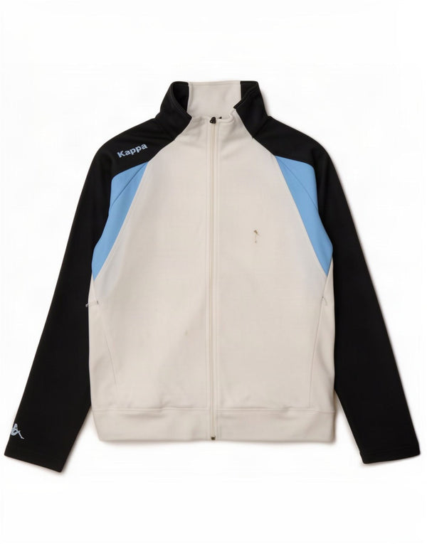 Kappa træningsdragt topjakke til kvinder UK 16 Large White Colourblock Polyester