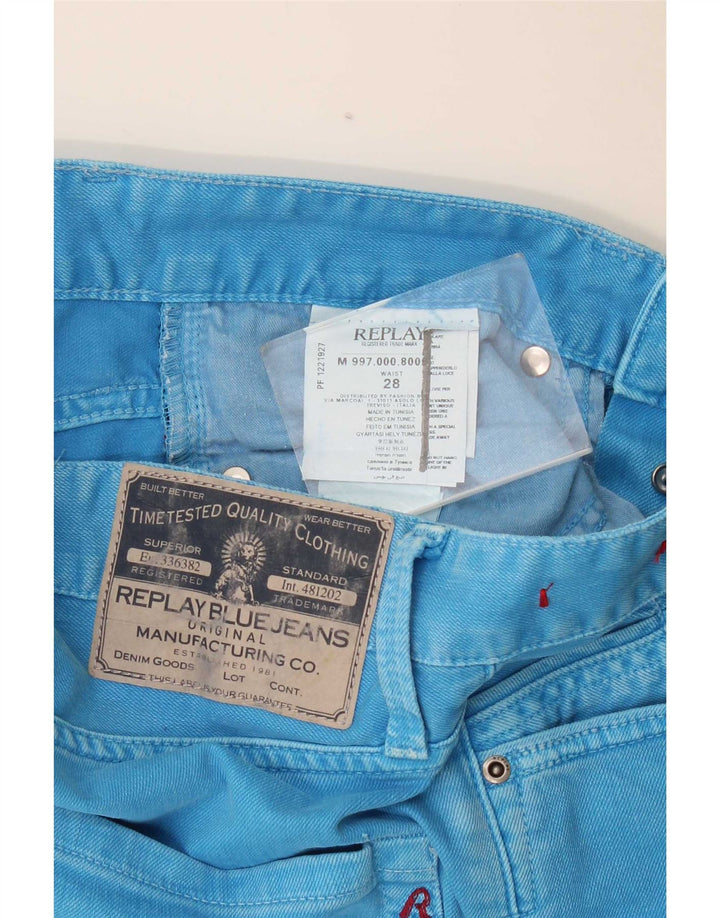 Replay Boys Denim Shorts 15-16 år W28 Blue Cotton