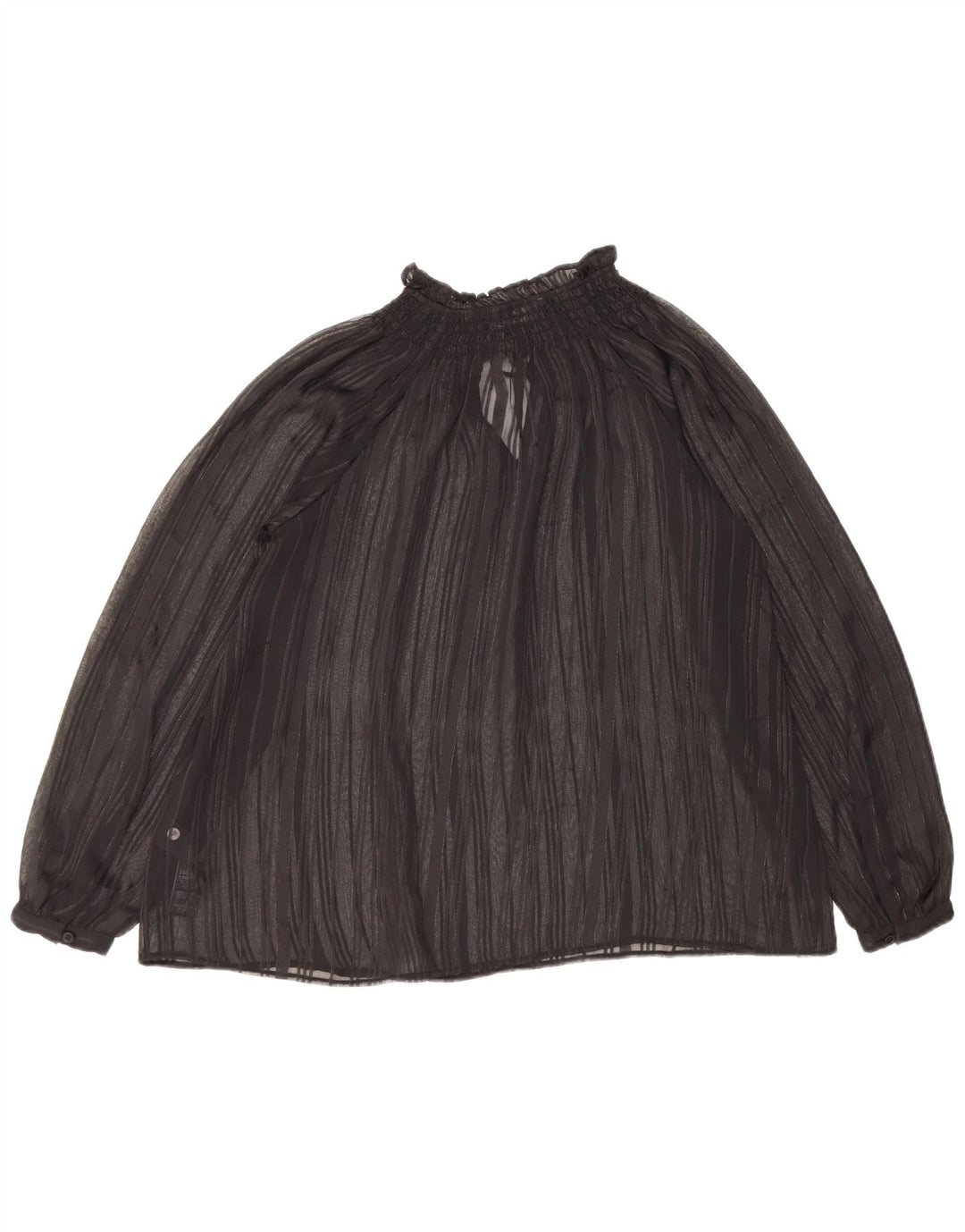 Marks & Spencer Dame Oversized Langærmet Se Through Top UK 6 XS Sort