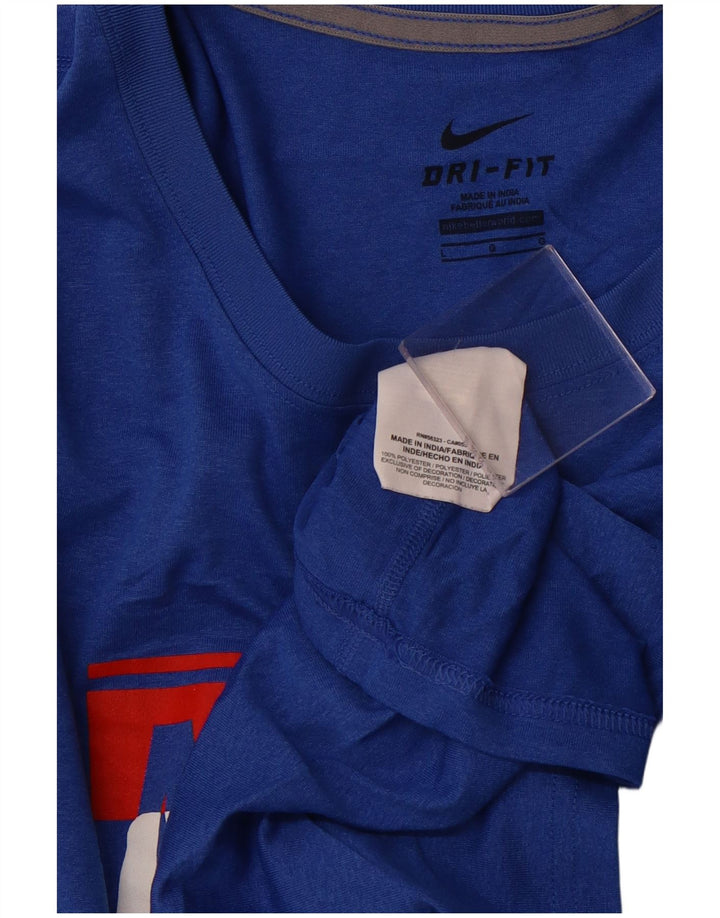 NIKE Dame Allen Basketball Grafisk T-Shirt Top UK 14 Stor Blå