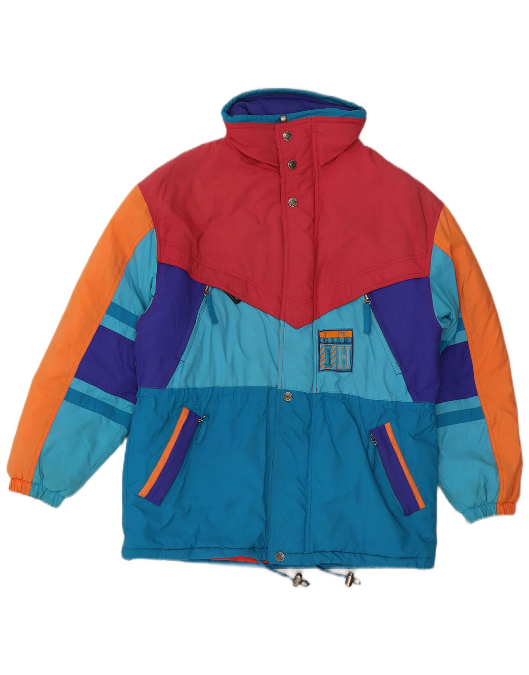 Diadora Skijakke med hætte til mænd UK 42 XL Flerfarvet Colourblock Polyamid