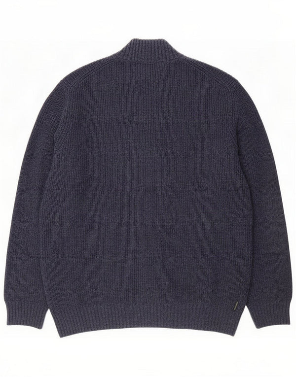 Calvin Klein sweater med lynlås til mænd Large Navy Blue Cotton