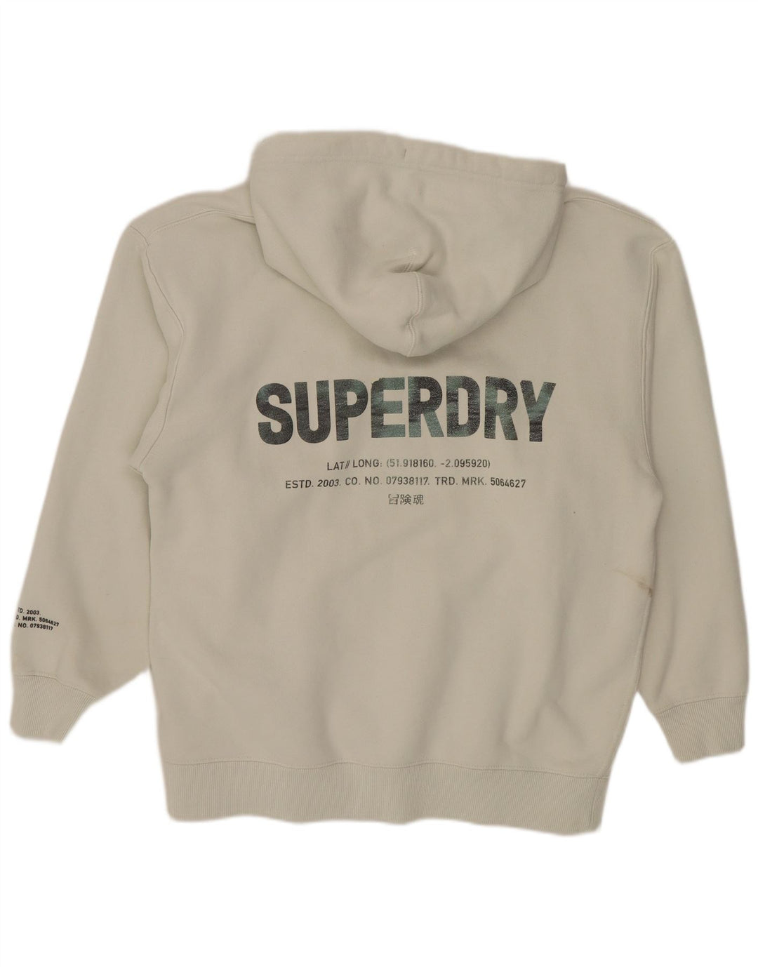 Superdry Grafisk hættetrøje til mænd Medium hvid bomuld
