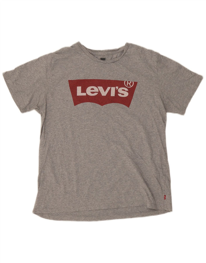 Levi's Dame Grafisk T-Shirt Top UK 16 Stor Grå