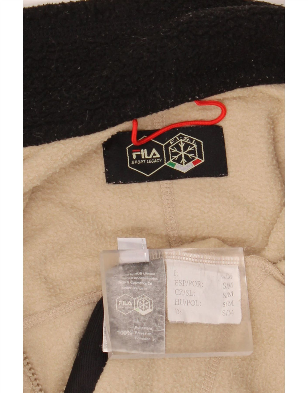 FILA Fleecejakke til mænd UK 36 Small Beige Colourblock Polyester