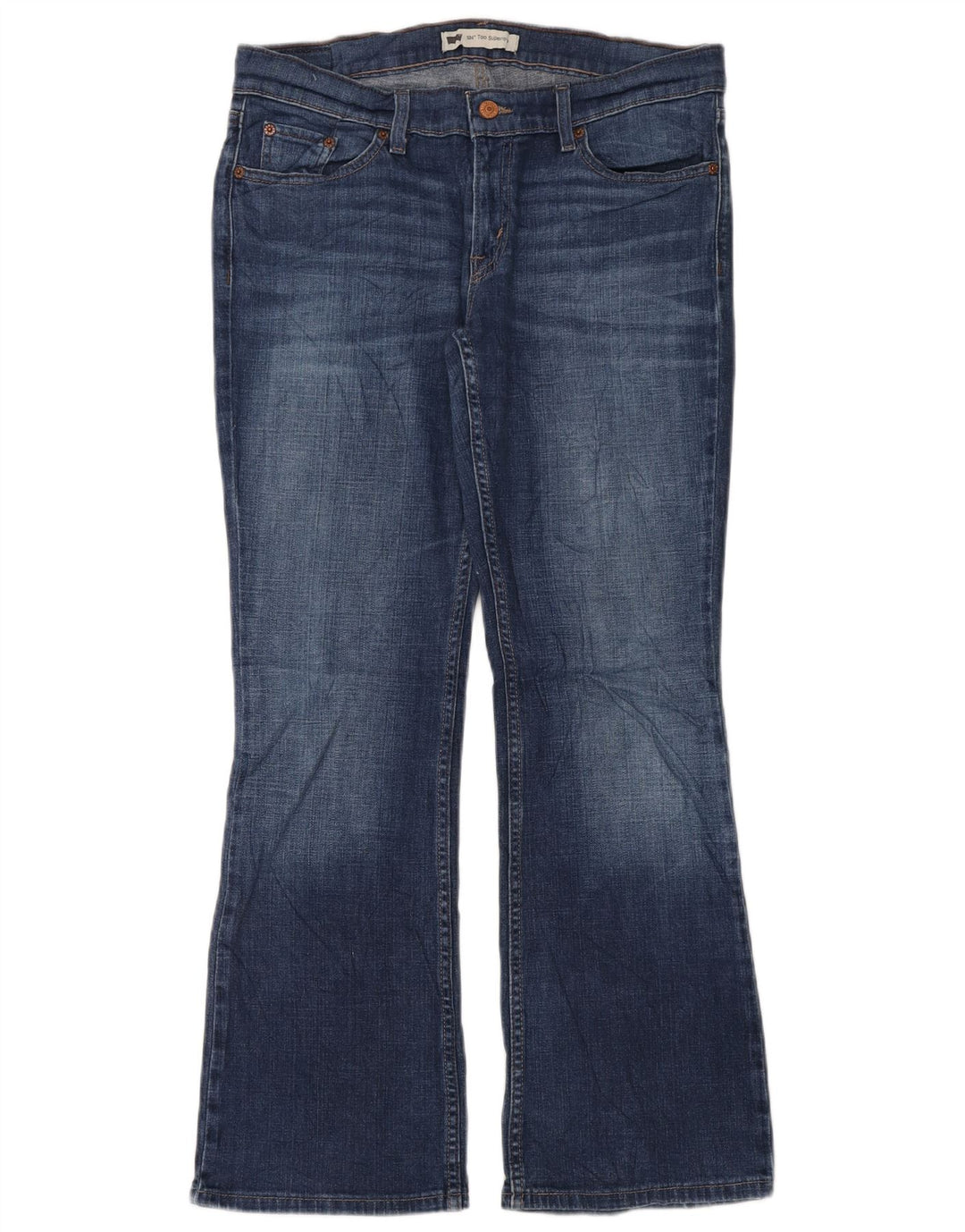 Levi's Dame 524 Super Low Bootcut Jeans W31 L30 Blå Bomuld