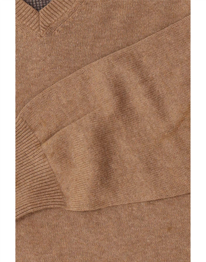 Marks & Spencer Herre Regular Fit V-hals sweater lille beige bomuld