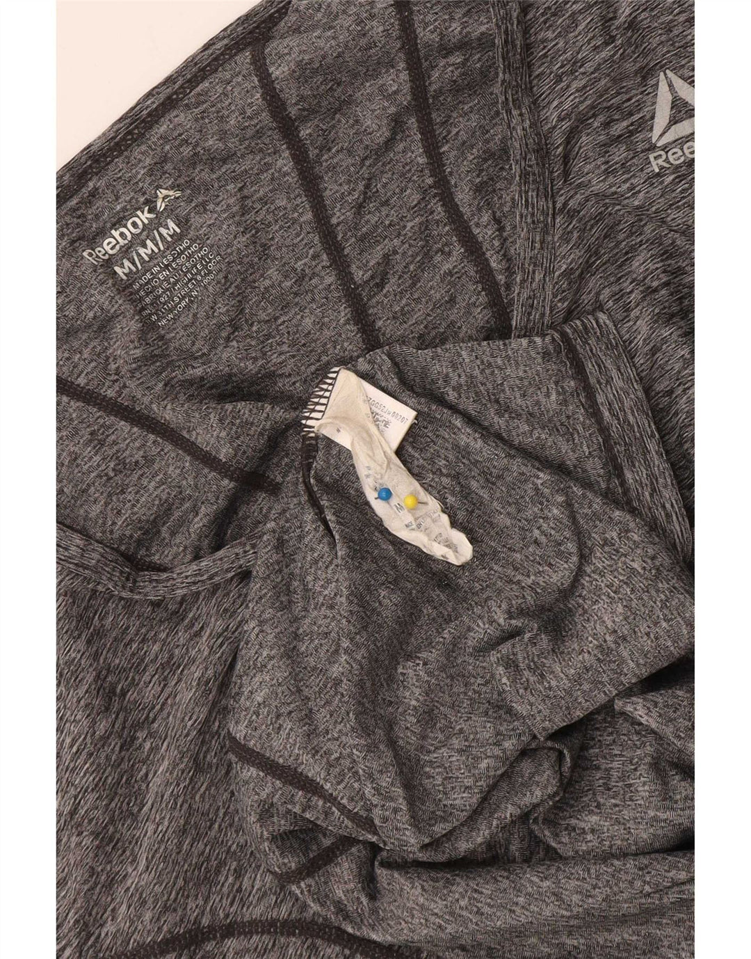 Reebok Dame T-Shirt Top UK 14 Medium Grey Flecked Polyester