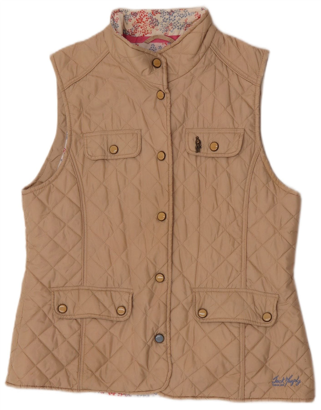 Jack Murphy Dame Quilted Gilet UK 16 Large Beige Nylon