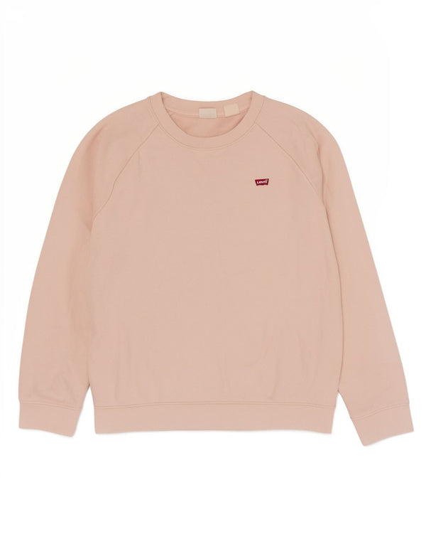 Levi's Dame Oversized Sweatshirt Jumper UK 6 XS Pink Bomuld