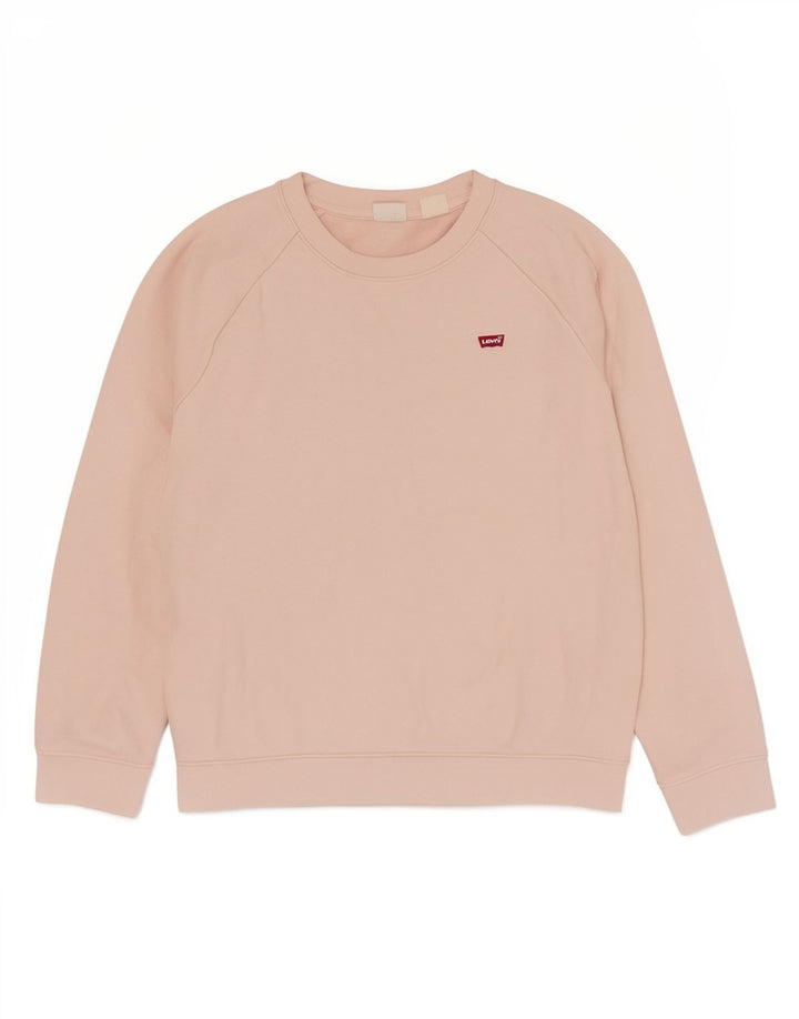 Levi's Dame Oversized Sweatshirt Jumper UK 6 XS Pink Bomuld