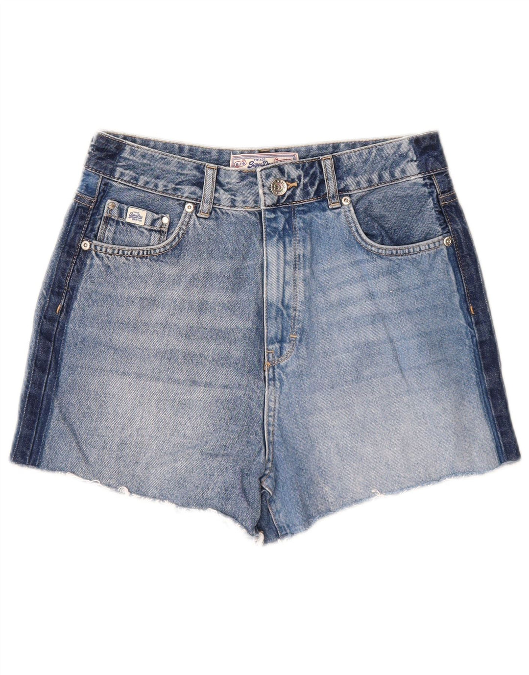 Superdry denimshorts til kvinder W28 mellemblå bomuld