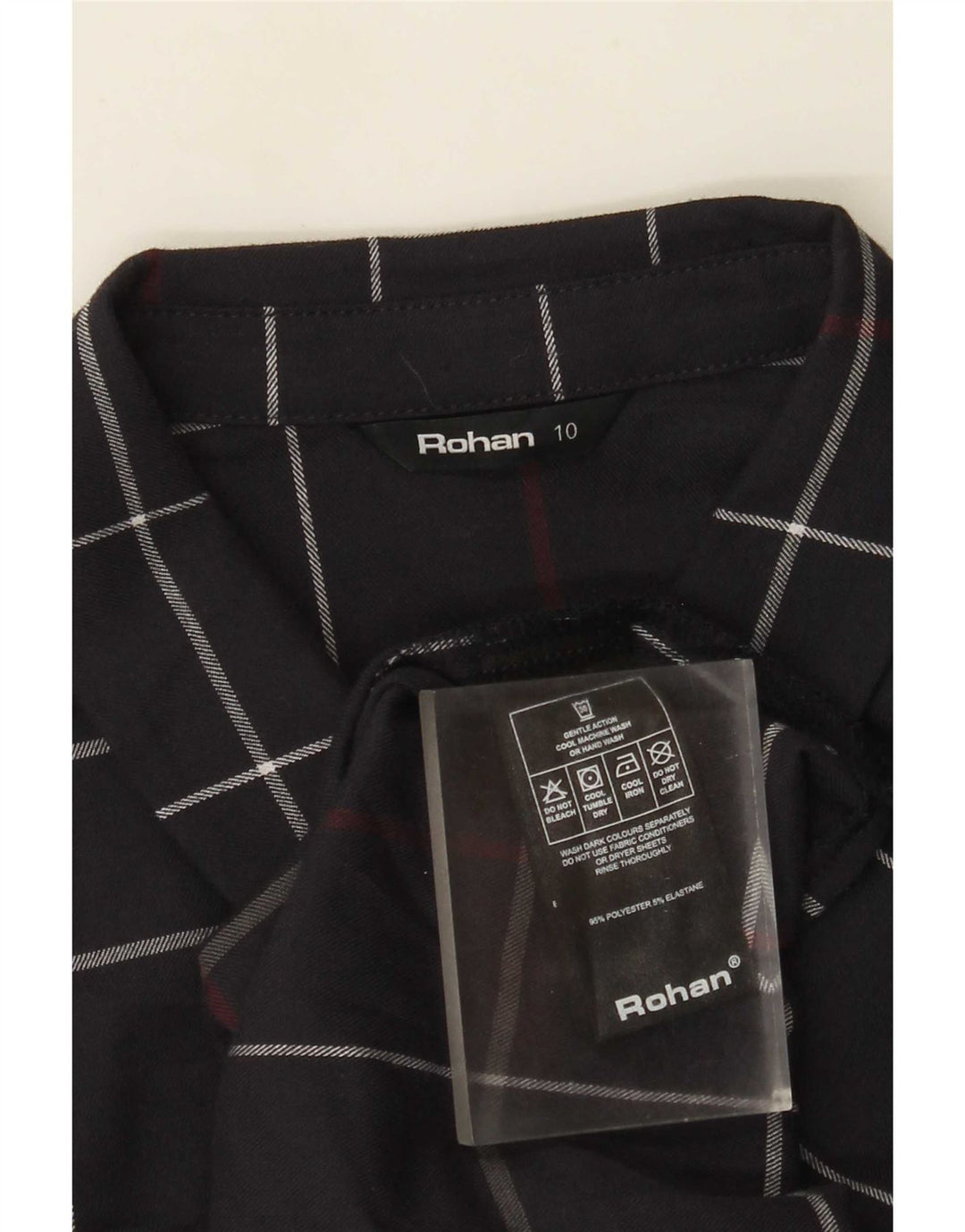 Rohan Womens Shirt UK 10 Small Navy Blue Plaid Polyester