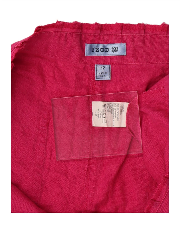 IZOD Womens Casual Shorts US 12 Large W36  Pink Linen