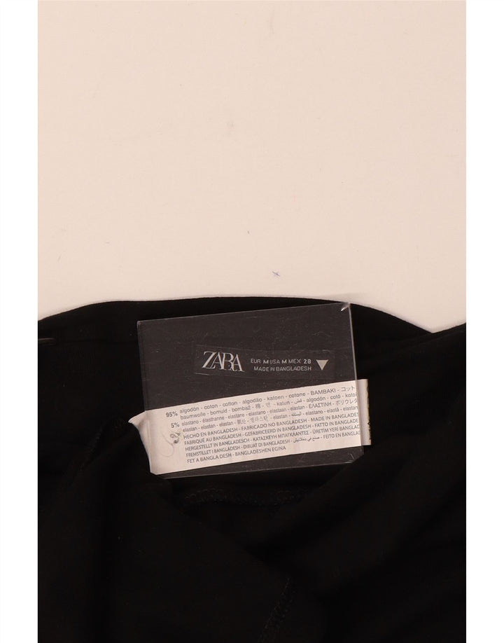 Zara Dame Slip Dress UK 12 Medium Sort Bomuld