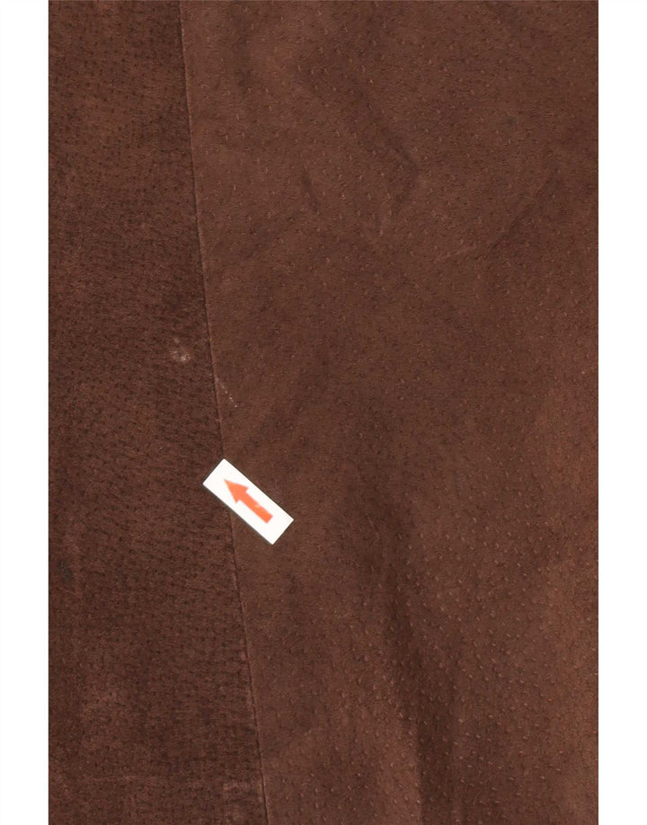 Vintage Dame Loose Fit Læderjakke UK 14 Medium Brun Læder