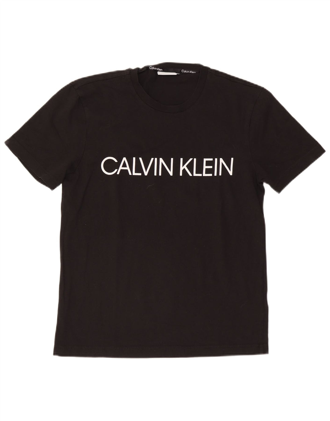 Calvin Klein Herre grafisk T-shirt Top Stor sort bomuld