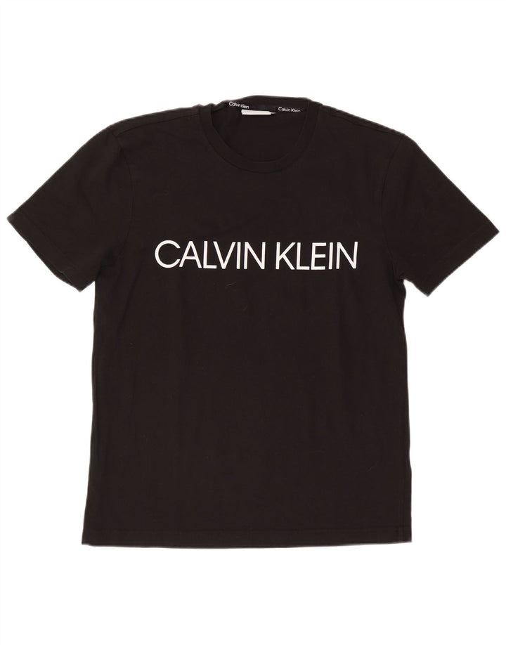 Calvin Klein Herre grafisk T-shirt Top Stor sort bomuld