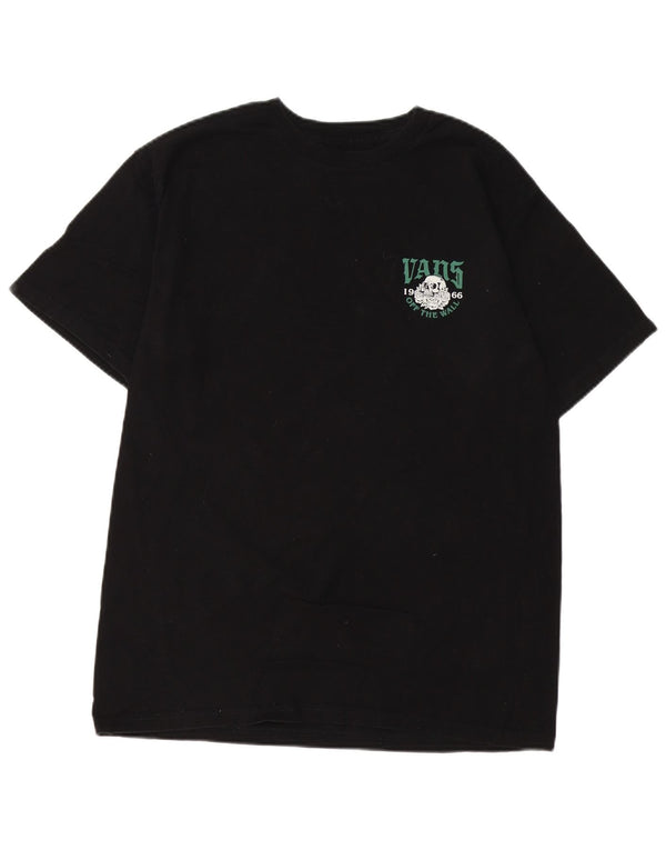 VANS Herre Classic Fit Grafisk T-Shirt Top Medium Sort Bomuld