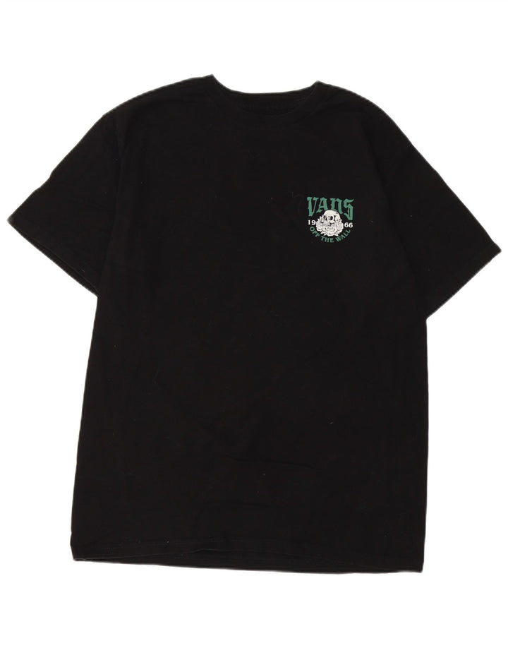 VANS Herre Classic Fit Grafisk T-Shirt Top Medium Sort Bomuld