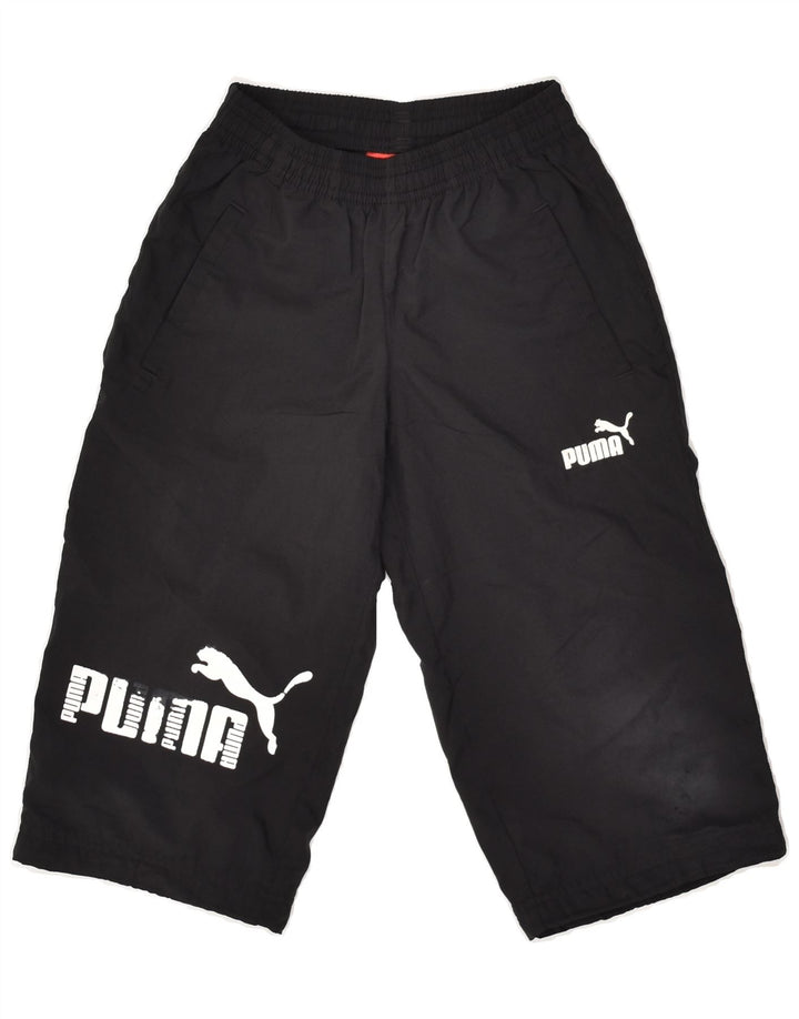 PUMA Boys Capri Graphic Tracksuit Trousers 7-8 Years  Black Polyester | Vintage Puma | Thrift | Second-Hand Puma | Used Clothing | Messina Hembry 