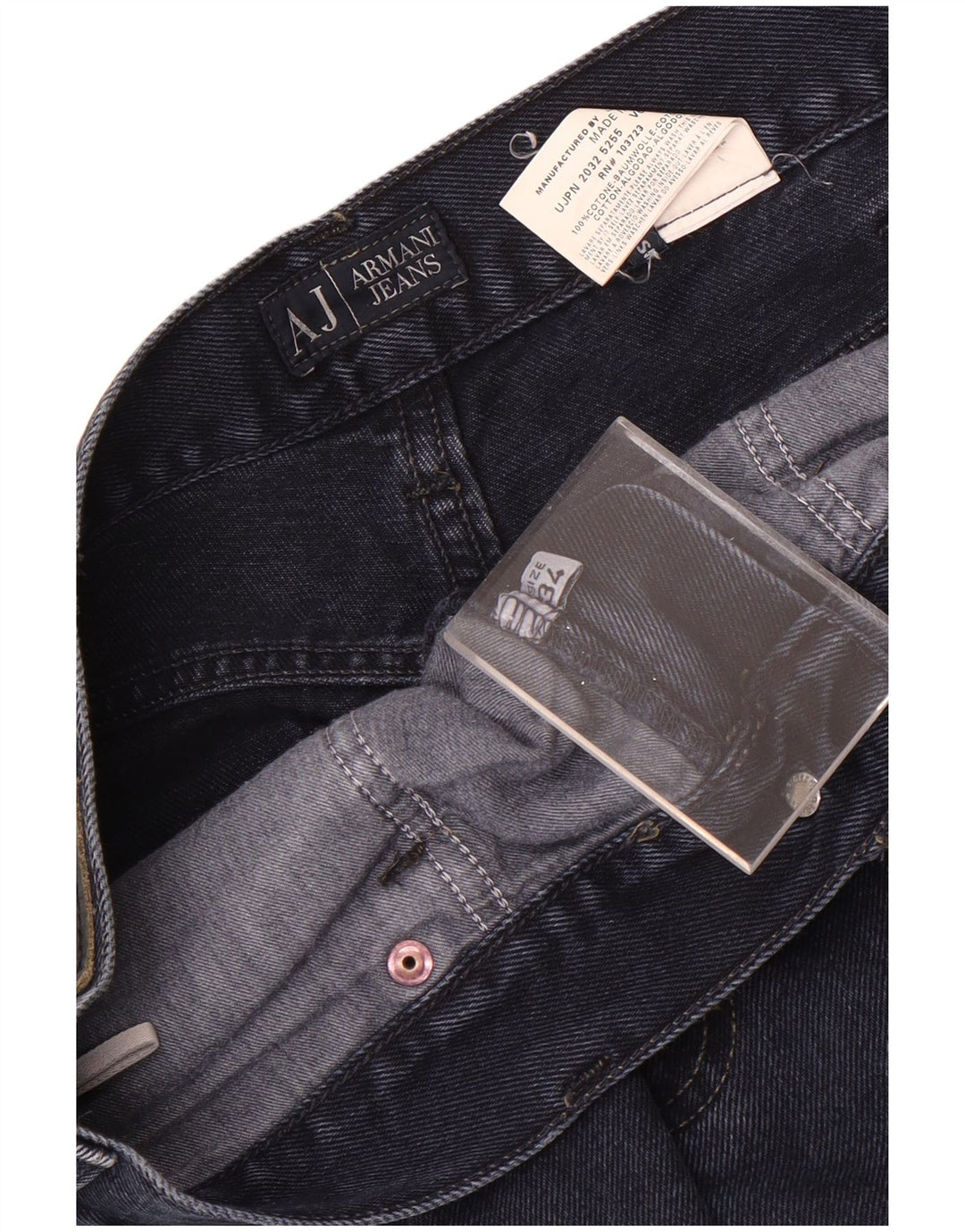 Armani Straight Jeans til mænd W34 L31 Marineblå bomuld