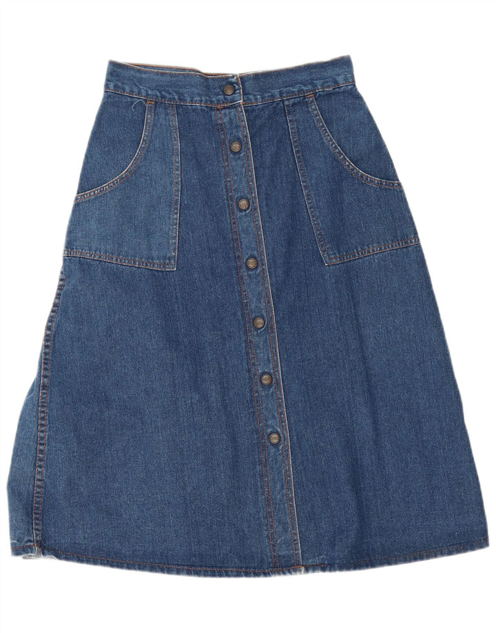 Vintage Dame Maxi Denim A-Line nederdel W28 Medium Blue