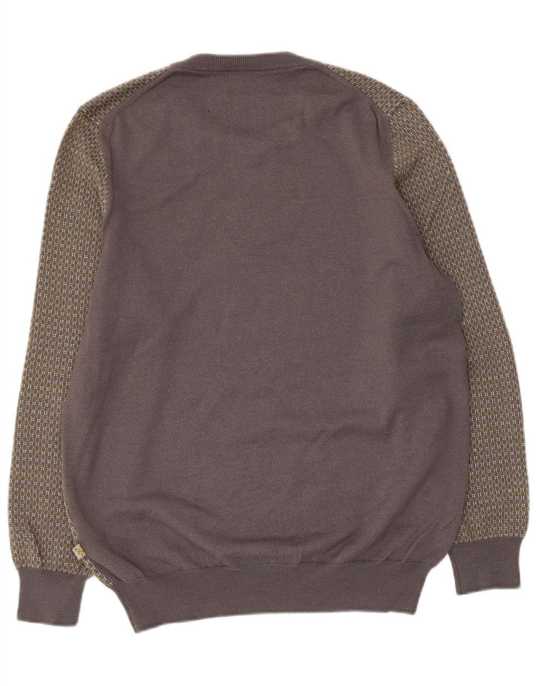 Lyle & Scott Dame sweater med rund hals DK 14 Stor Grå Geometrisk