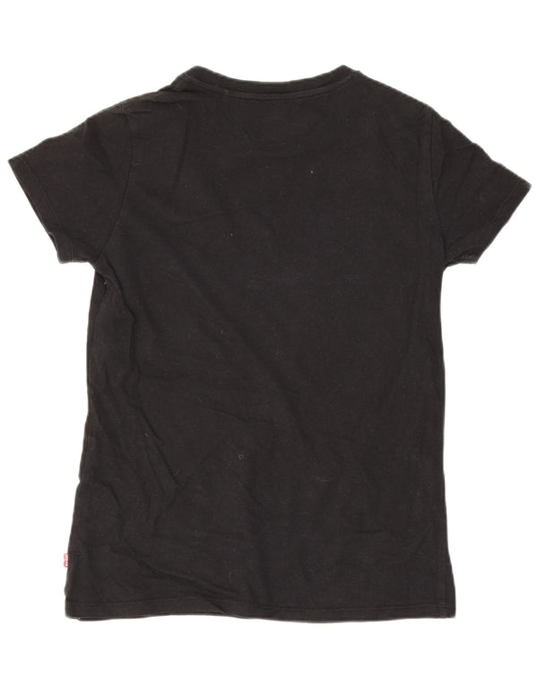 Levi's Dame Grafisk T-Shirt Top UK 2 2XS Sort
