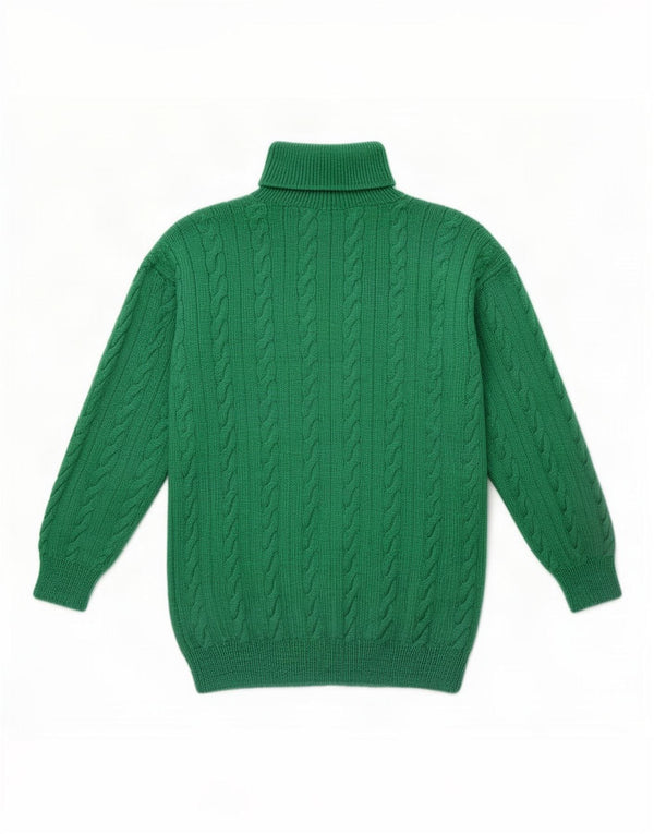 Vintage Dame Roll Neck Jumper Sweater UK 16 Large Green