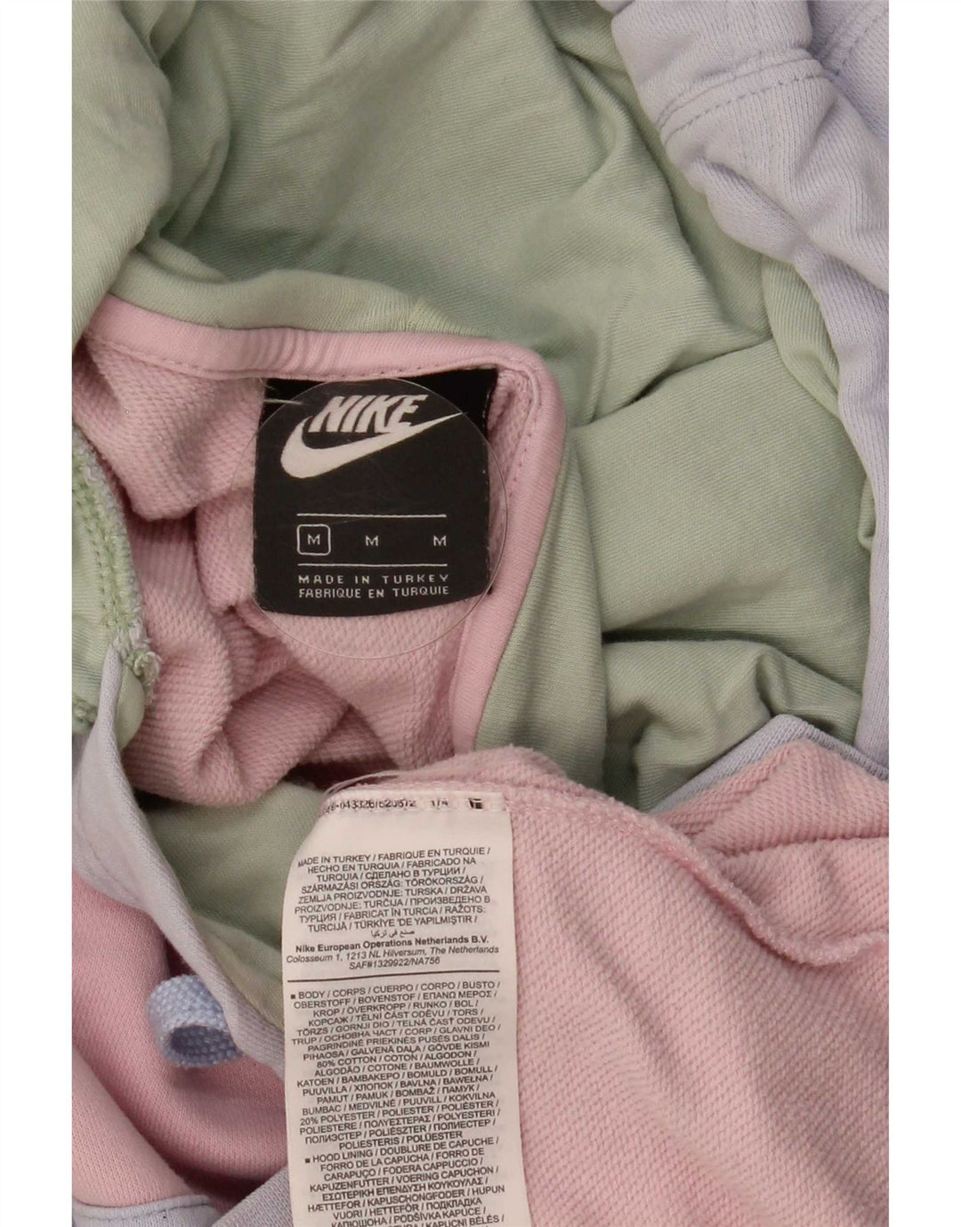Nike Dame Oversized Hoodie Jumper UK 14 Medium Flerfarvet Colourblock