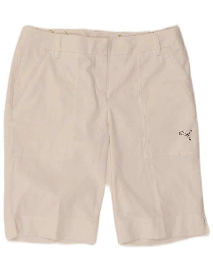 Puma Chino Shorts til kvinder UK 12 Medium W34 White Polyester